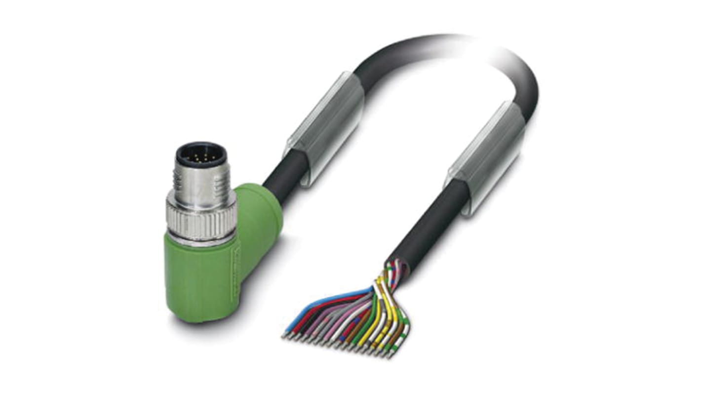 Phoenix Contact Male 17 way M12 to Sensor Actuator Cable, 1.5m