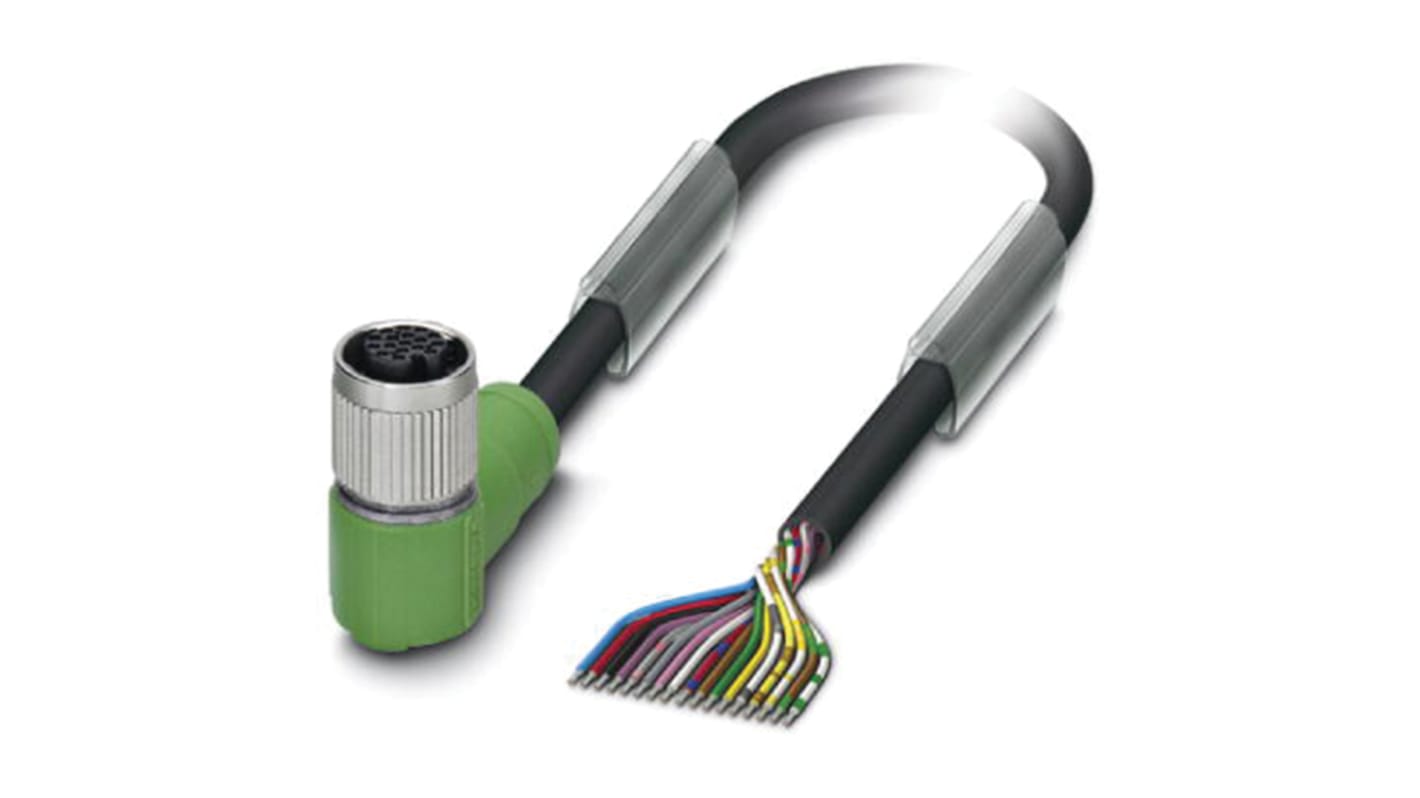 Phoenix Contact Female 17 way M12 to Sensor Actuator Cable, 1.5m