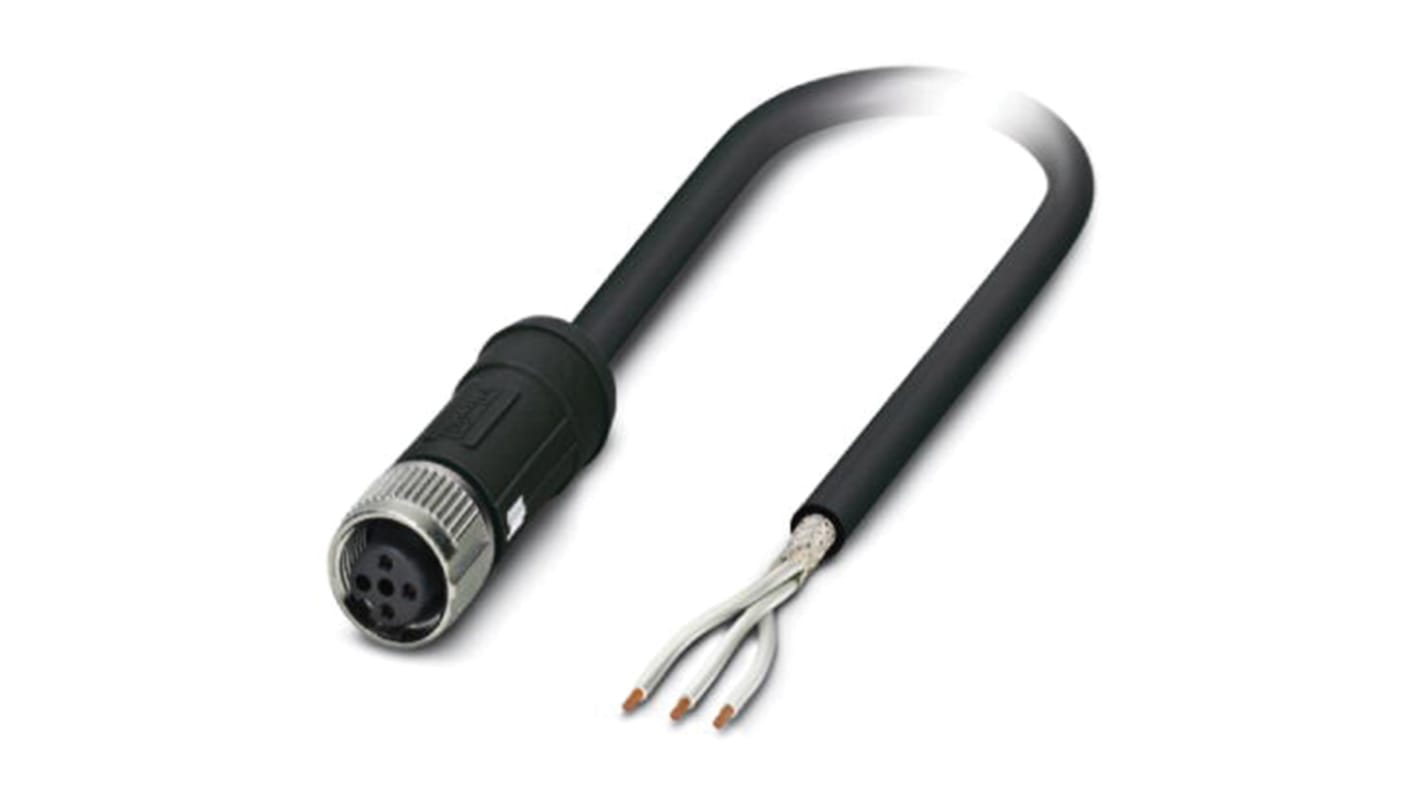 Cable de conexión Phoenix Contact, con. A M12 Hembra, 3 polos, cod.: A, long. 2m, 250 V, 4 A, IP65