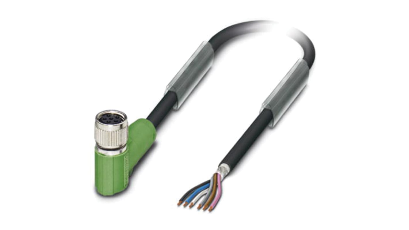 Cable de conexión Phoenix Contact, con. A M8 Hembra, 6 polos, long. 3m, 30 V, 4 A, IP65, IP67