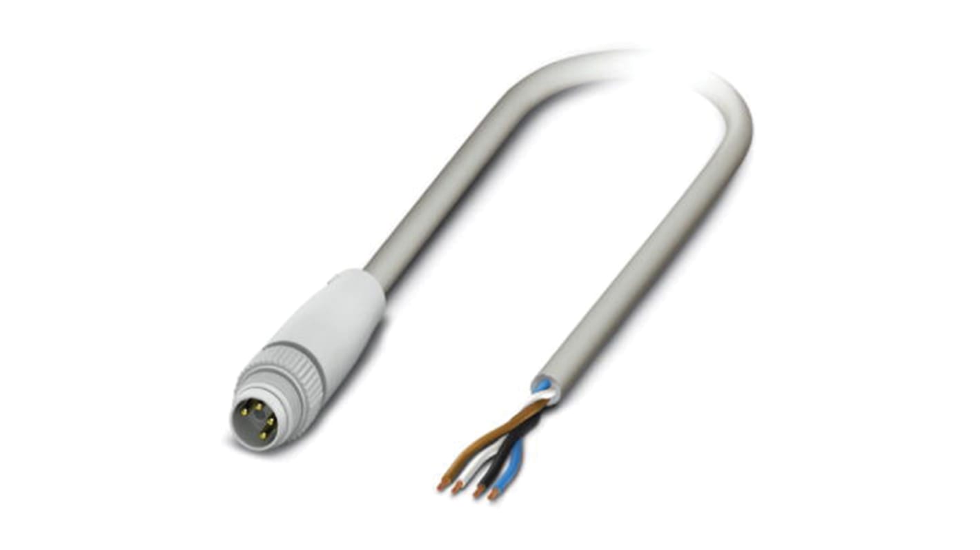 Cable de conexión Phoenix Contact, con. A M8 Macho, 4 polos, long. 5m, 30 V, 4 A, IP65, IP67, IP68, IP69K