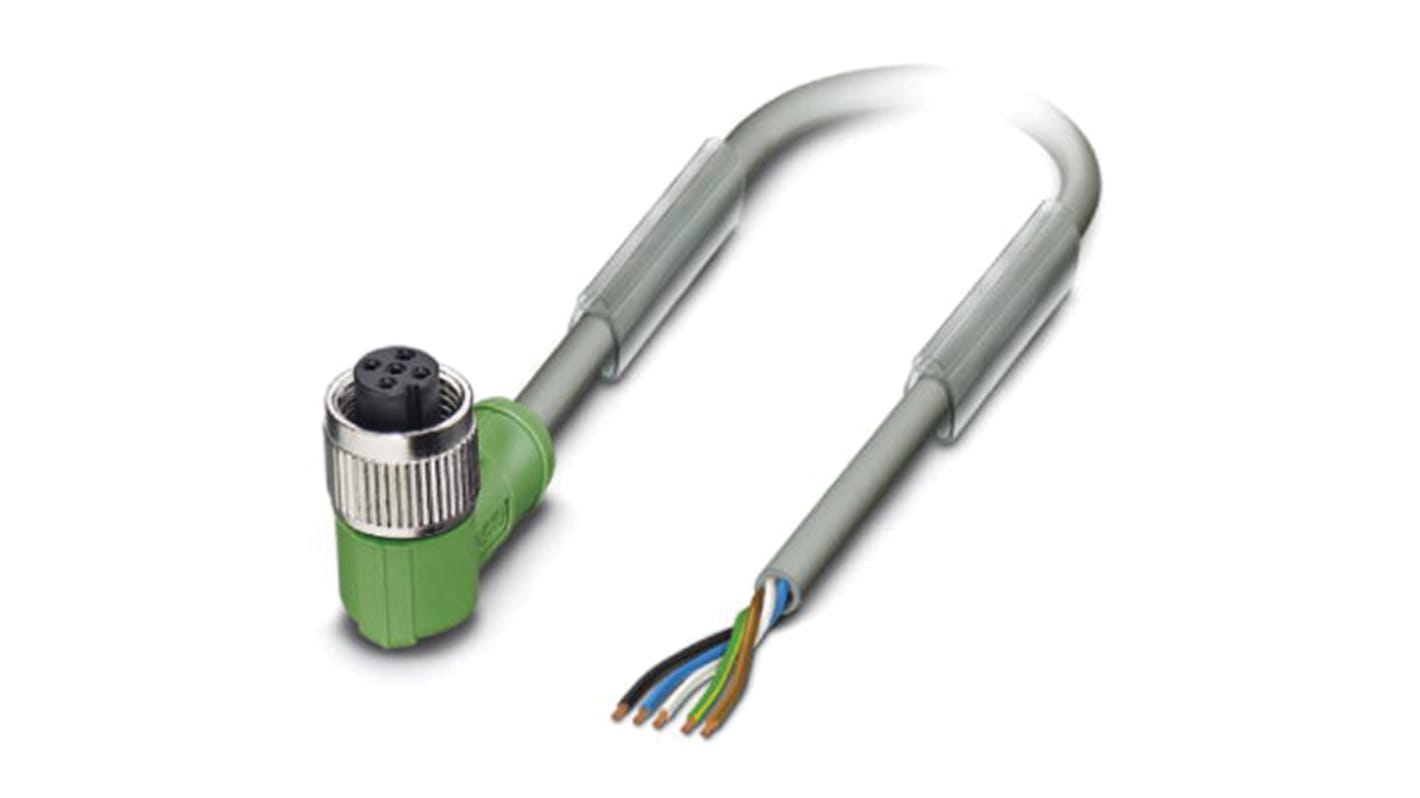 Cable de conexión Phoenix Contact, con. A M12 Hembra, 5 polos, cod.: A, long. 3m, 125 V, 4 A, IP65, IP67, IP68