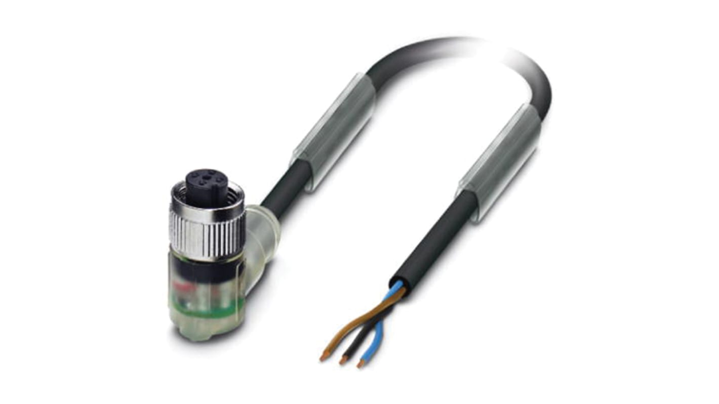 Phoenix Contact Female 3 way M12 to Sensor Actuator Cable, 5m