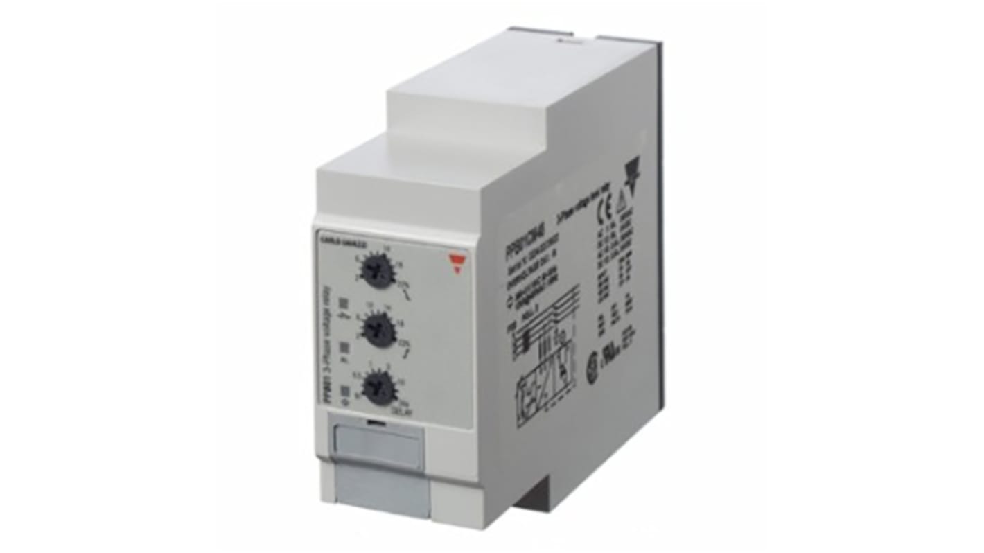 PPB01CM48 Carlo Gavazzi Phase, Voltage Monitoring Relay, 3, 3+N Phase, SPDT, 323 → 475V ac