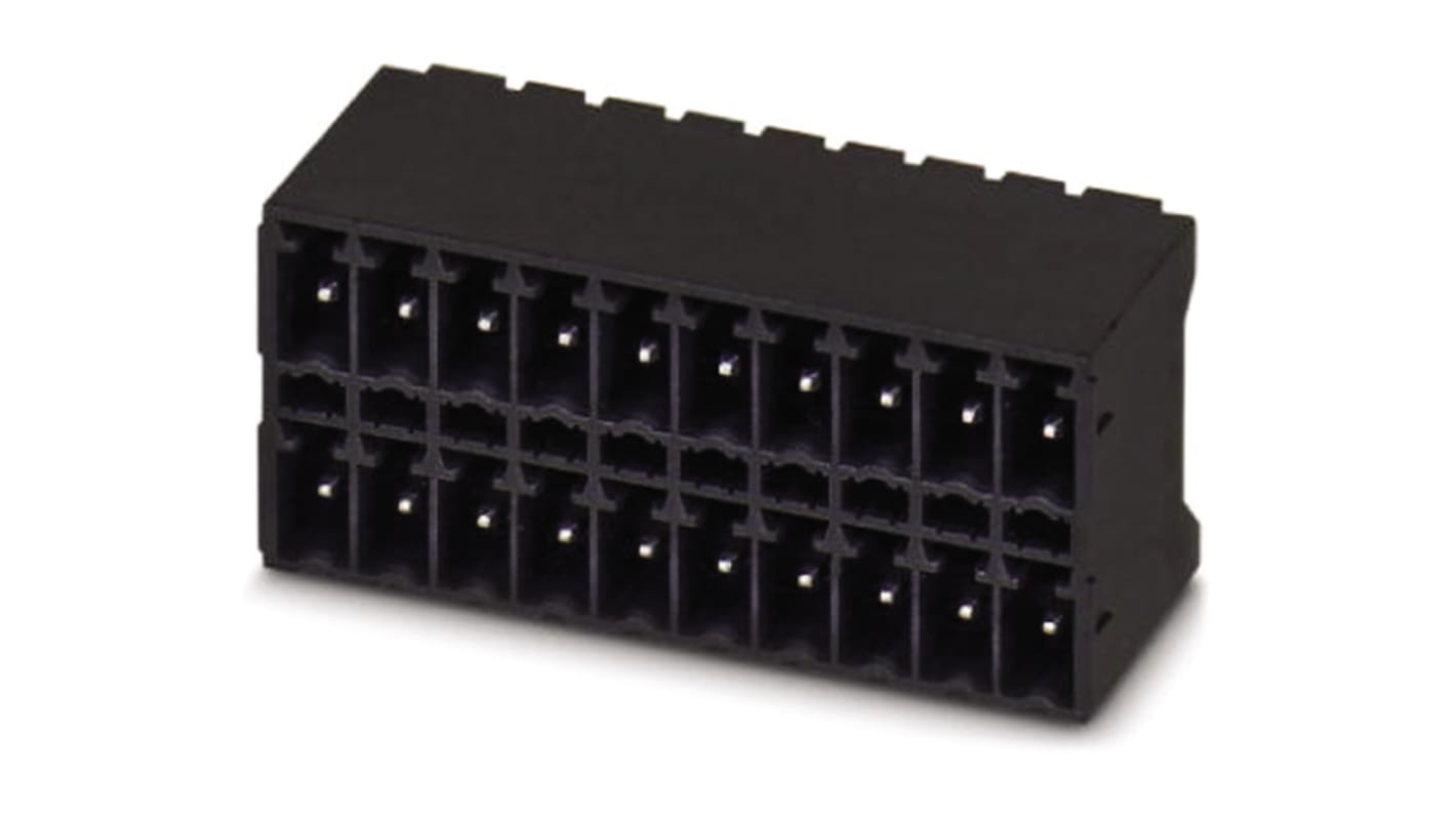 Conector macho para PCB Phoenix Contact serie MCDN 1.5/11-G1-3.5 P26THR de 11 vías, paso 3.5mm, para soldar