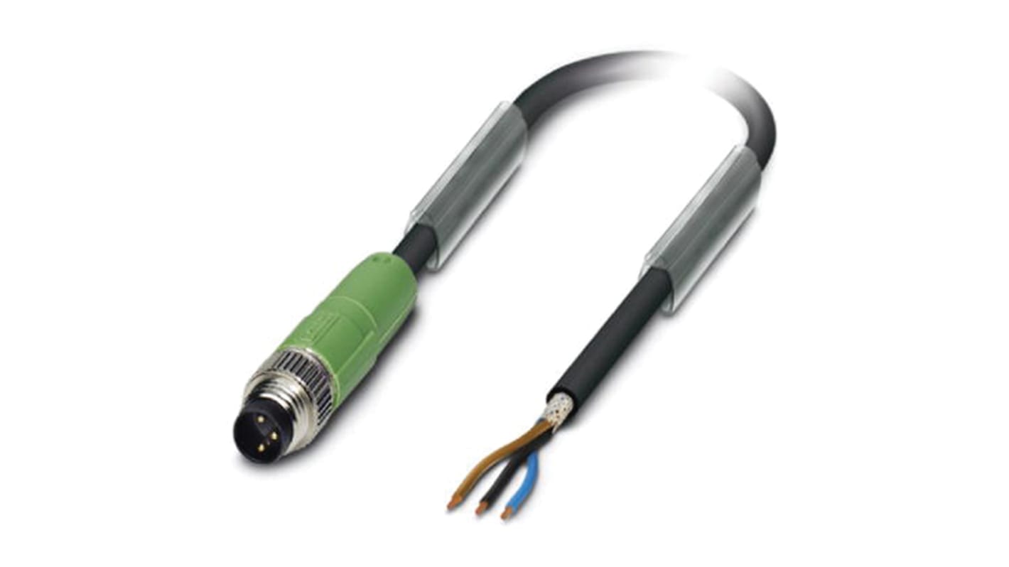 Cable de conexión Phoenix Contact, con. A M8 Macho, 3 polos, long. 10m, 60 V, 4 A, IP65, IP67