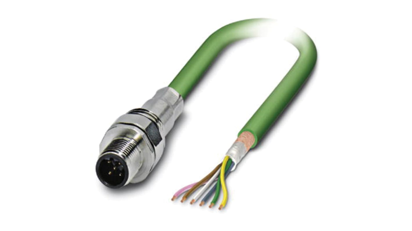Phoenix Contact Male 5 way M12 to Bus Cable, 5m