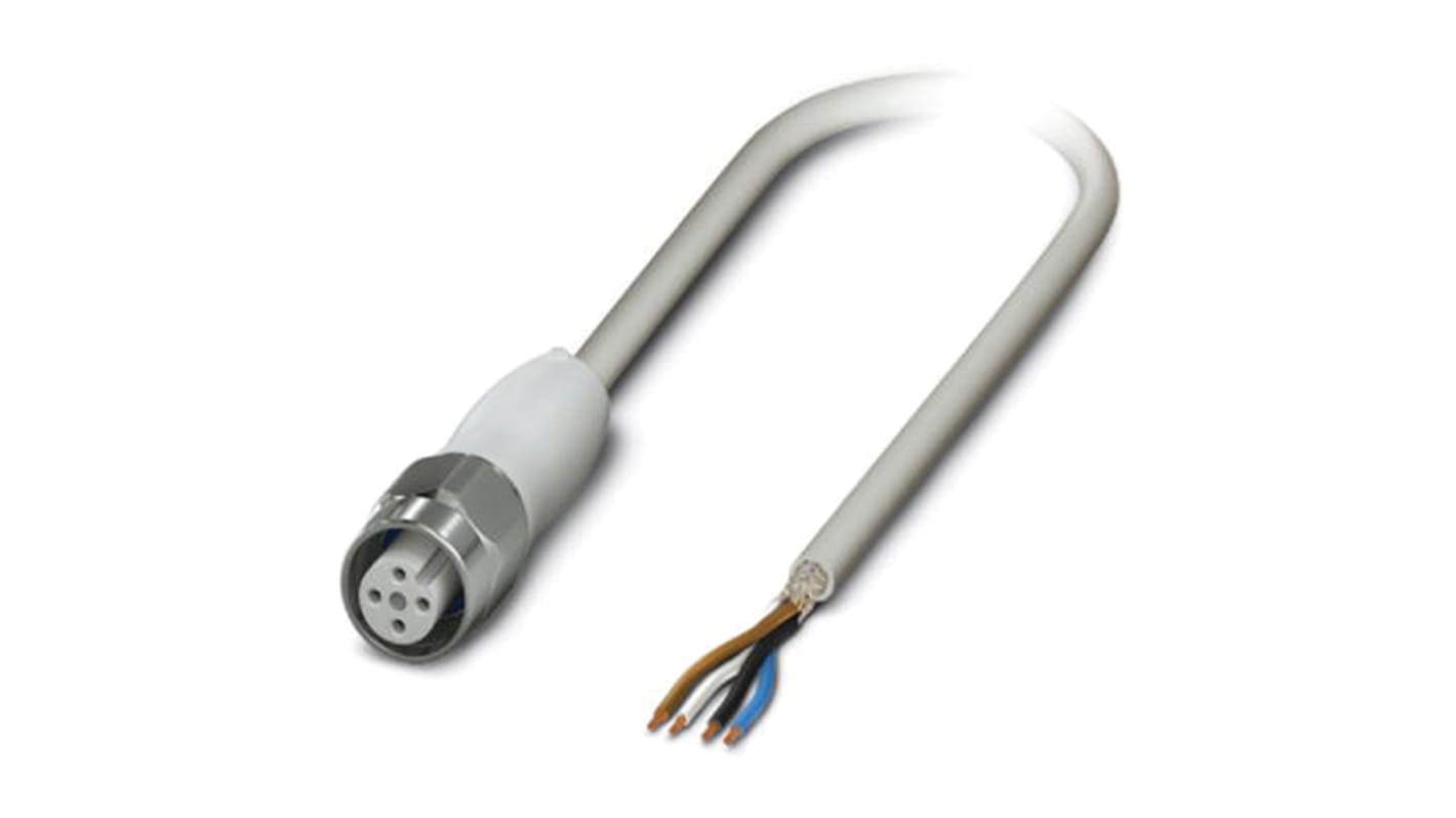 Cable de conexión Phoenix Contact, con. A M12 Hembra, 4 polos, cod.: A, long. 10m, 250 V, 4 A, IP65, IP67, IP68, IP69K