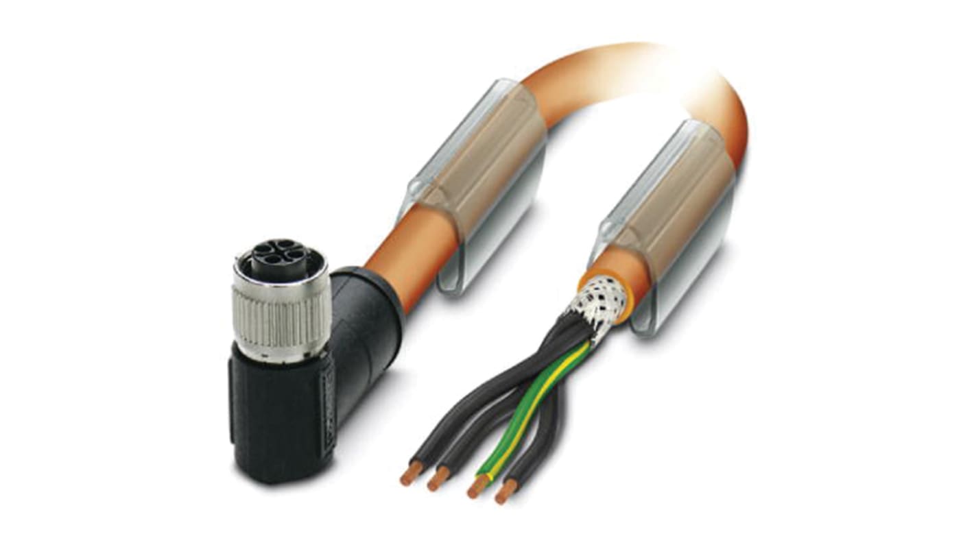 Cable de conexión Phoenix Contact, con. A M12 Hembra, 4 polos, con. B Sin terminación, cod.: S, long. 5m, 630 V, 12 A,