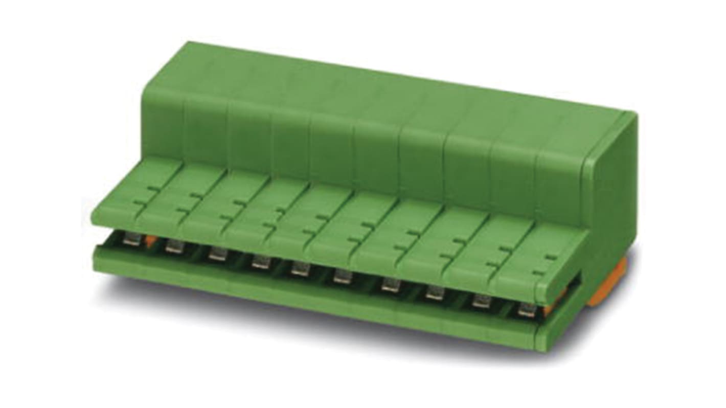 Phoenix Contact 基板用端子台, ZEC 1.5/ 4-ST-5.0 C2 R1.4シリーズ, 5mmピッチ , 4極, 緑