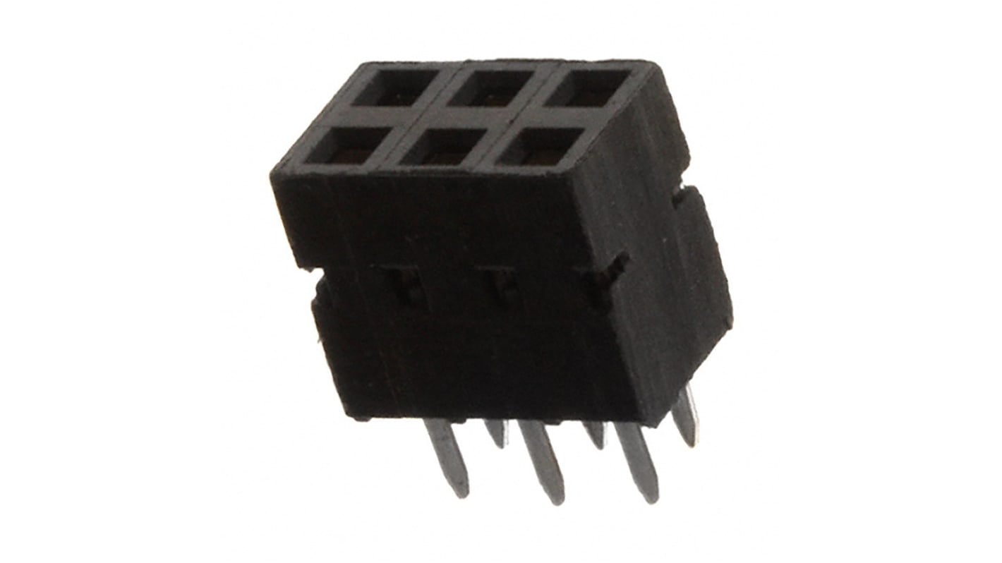 Amphenol FCI Straight Through Hole Mount IDC Connector, 6-Contact, 2-Row, 2.54mm Pitch, Solder Termination