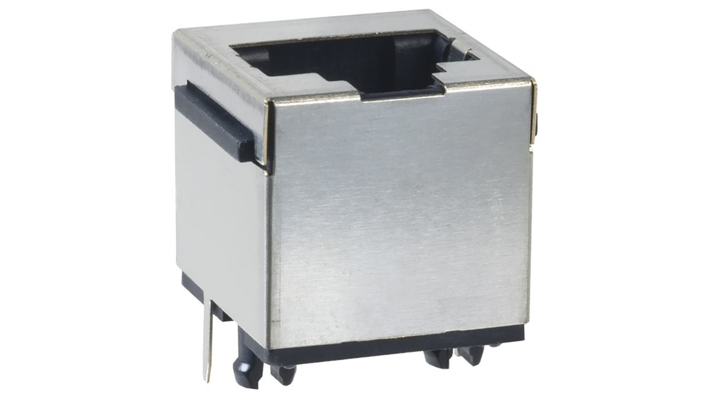 Amphenol ICC 94152 Cat.3, Cat.5 RJ45-Steckverbinder Buchse, 1-Port 8-polig Geschirmt, Leiterplatten-Montage Vertikal