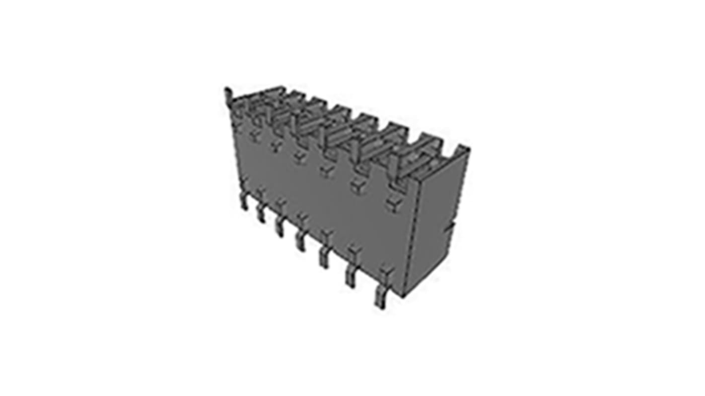 Amphenol ICC Right Angle Female Edge Connector, Surface Mount, 14-Contacts, 2.54mm Pitch, 2-Row, Solder Termination