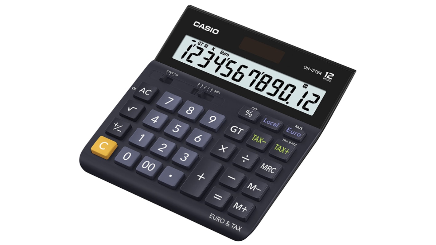 Calculadora Casio DH-12TER, Batería, Solar