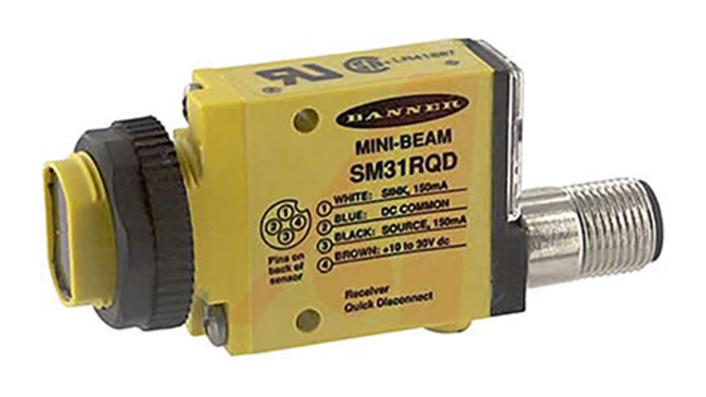 SM31RQD Banner Through Beam Photoelectric Sensor, Block Sensor, 3 m