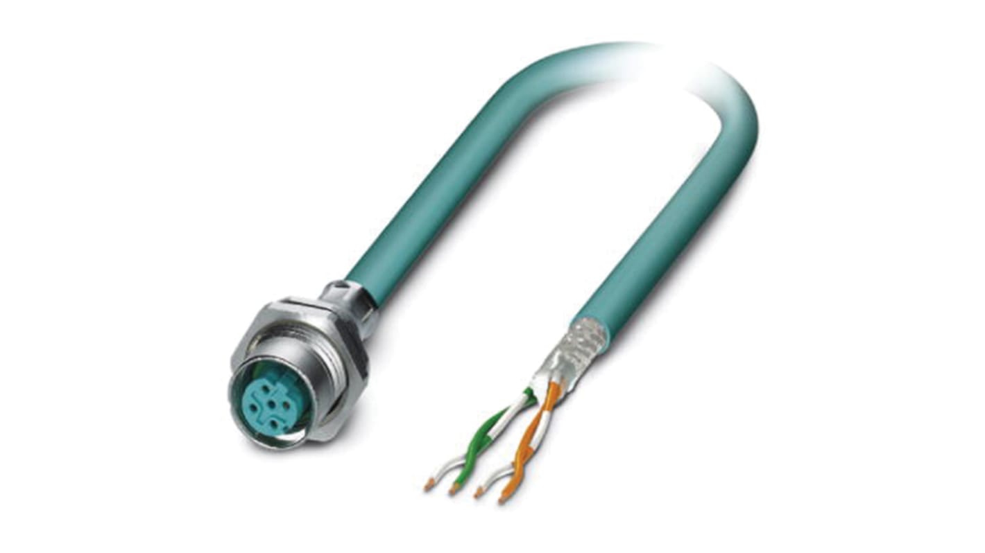 Cable Ethernet Cat5 Phoenix Contact de color Azul, long. 1m, funda de Poliuretano (PUR)