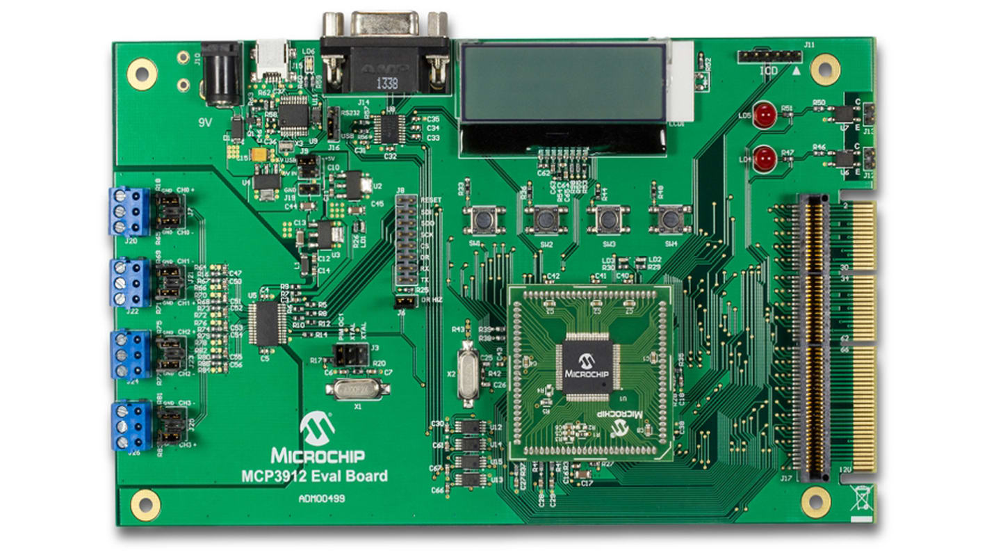 マイクロチップ 開発ボード MCP3912 ADC Evaluation Board PIC24FJ256GA110