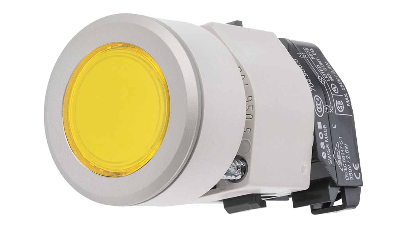 EAO Yellow Momentary Push Button Head, IP65