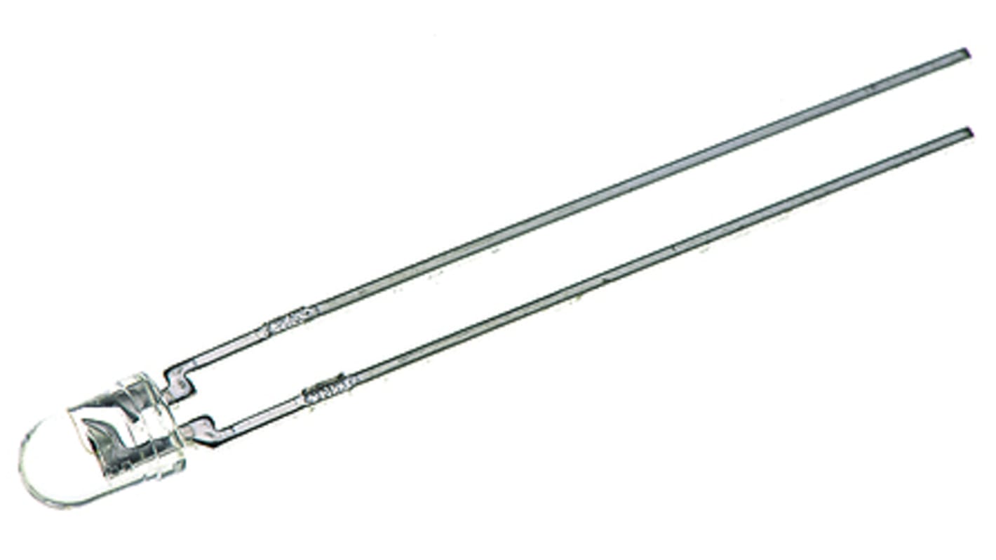 Kingbright IR-Diode, 3 mm (T-1), 940nm, 10 mW/sr @ 20 mA, 32 mW/sr @ 50 mA, 34°, 2-Pin, THT