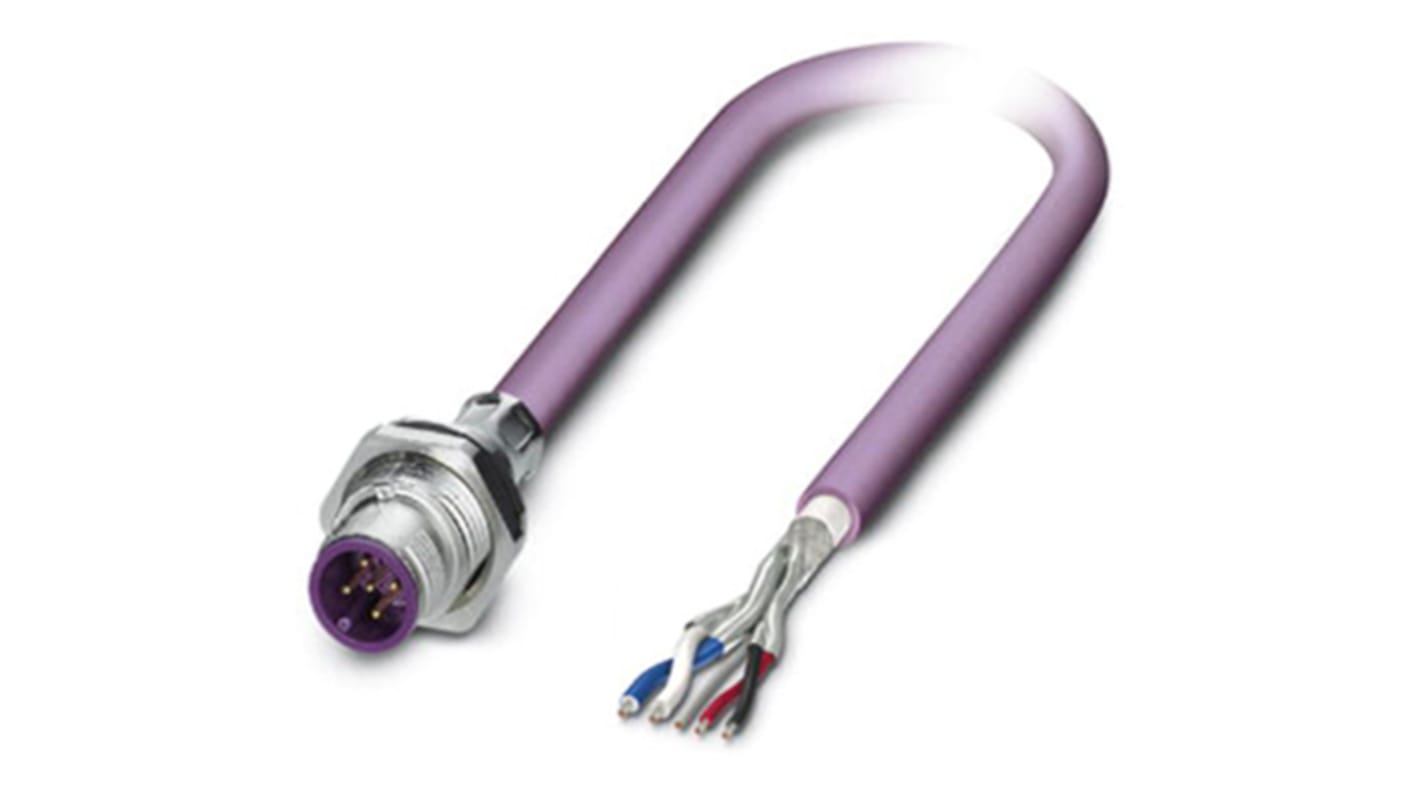 Cable de bus Phoenix Contact, con. A M12, 5 polos, con. B Sin terminación, 5 polos, long. 500mm, 60 V, 4 A, IP67