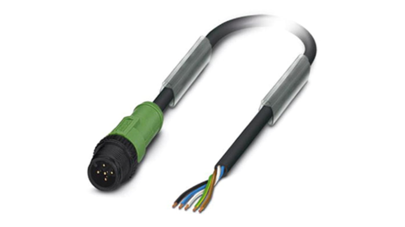 Cable de conexión Phoenix Contact, con. A M12 Macho, 4 polos, con. B M12, 4 polos, cod.: A, long. 1.5m, 250 V, 4 A,