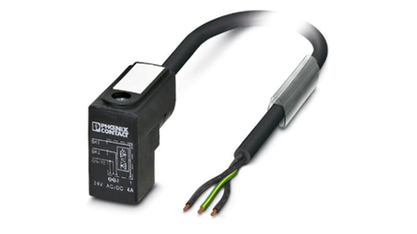 Phoenix Contact 3 way DIN 43650 Form C to 3 way Unterminated Sensor Actuator Cable, 1.5m