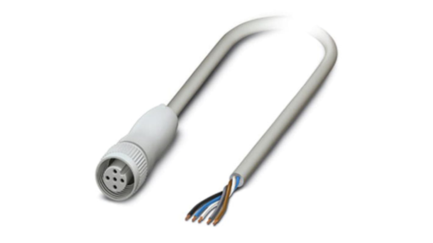 Cable de conexión Phoenix Contact, con. A M12 Hembra, 5 polos, con. B Sin terminación, 5 polos, cod.: A, long. 1.5m,
