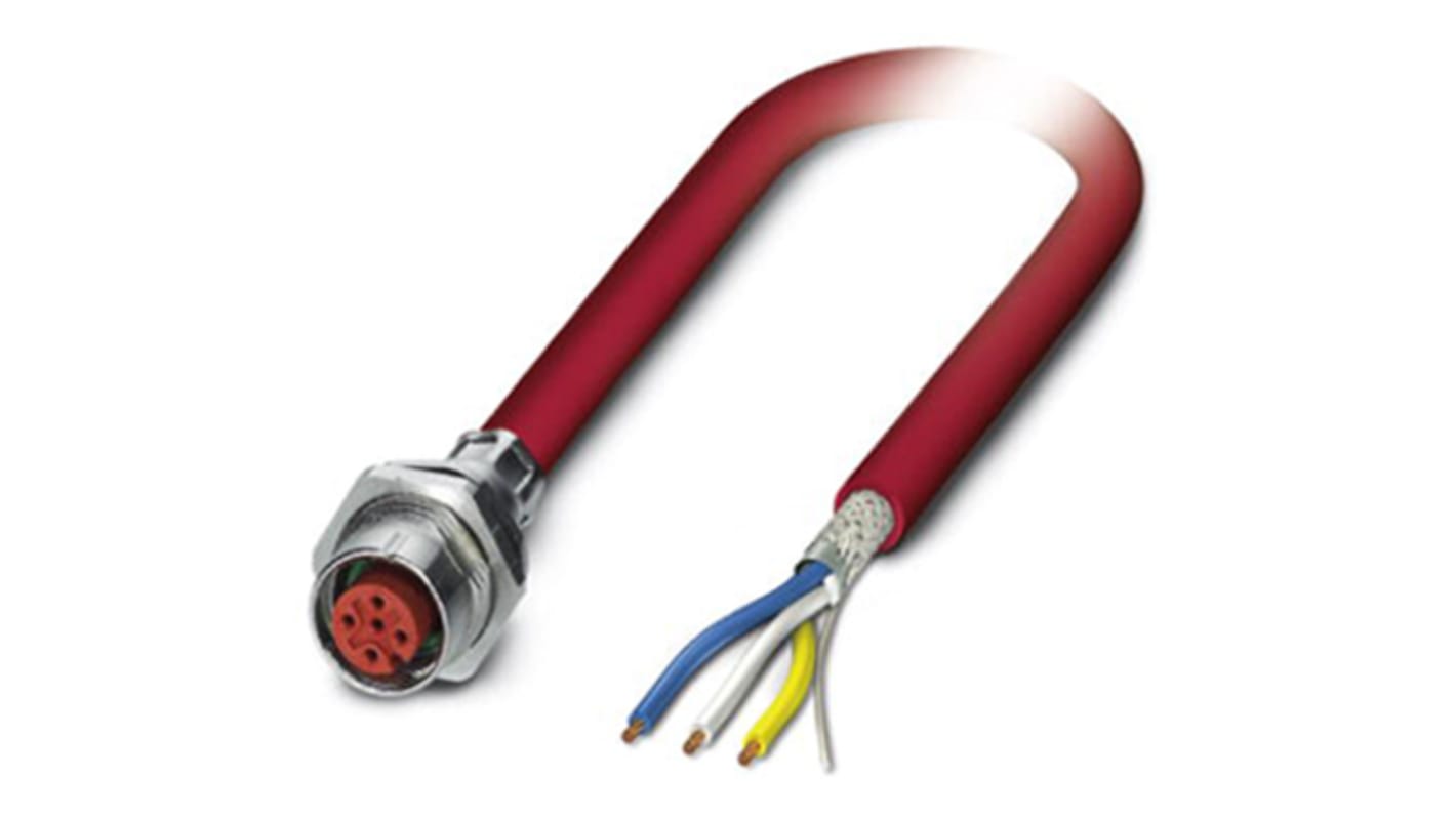 Cable de conexión Phoenix Contact, con. A M12, 4 polos, con. B M12, 4 polos, long. 500mm, 250 V, 4 A, IP67