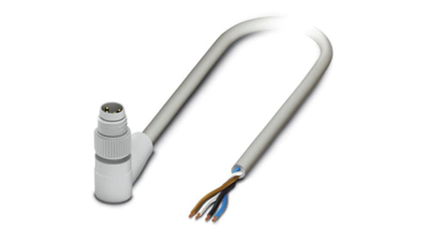 Phoenix Contact Male 4 way M8 to 4 way Unterminated Sensor Actuator Cable, 3m