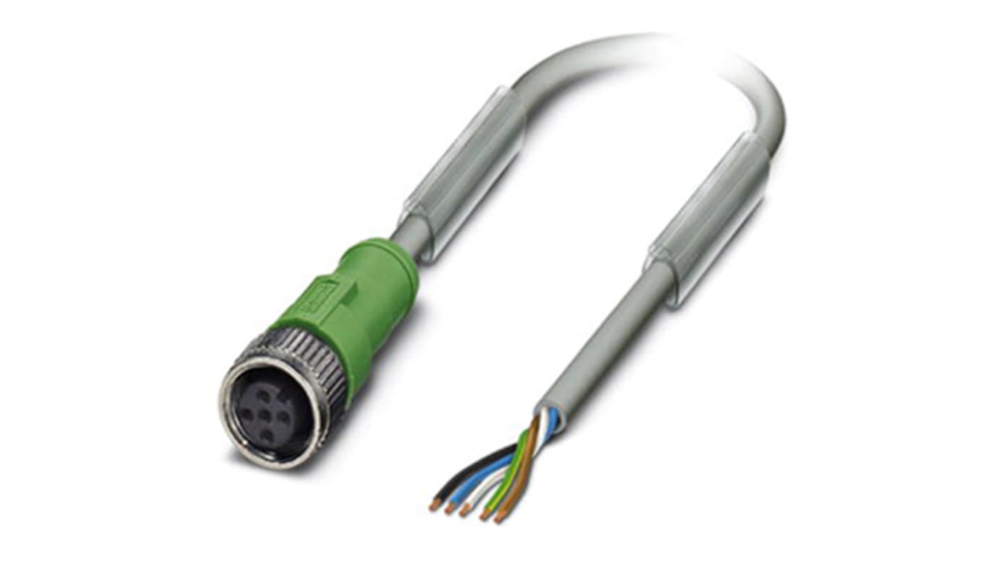 Cable de conexión Phoenix Contact, con. A M12 Hembra, 5 polos, con. B Sin terminación, 5 polos, cod.: A, long. 1.5m, 4