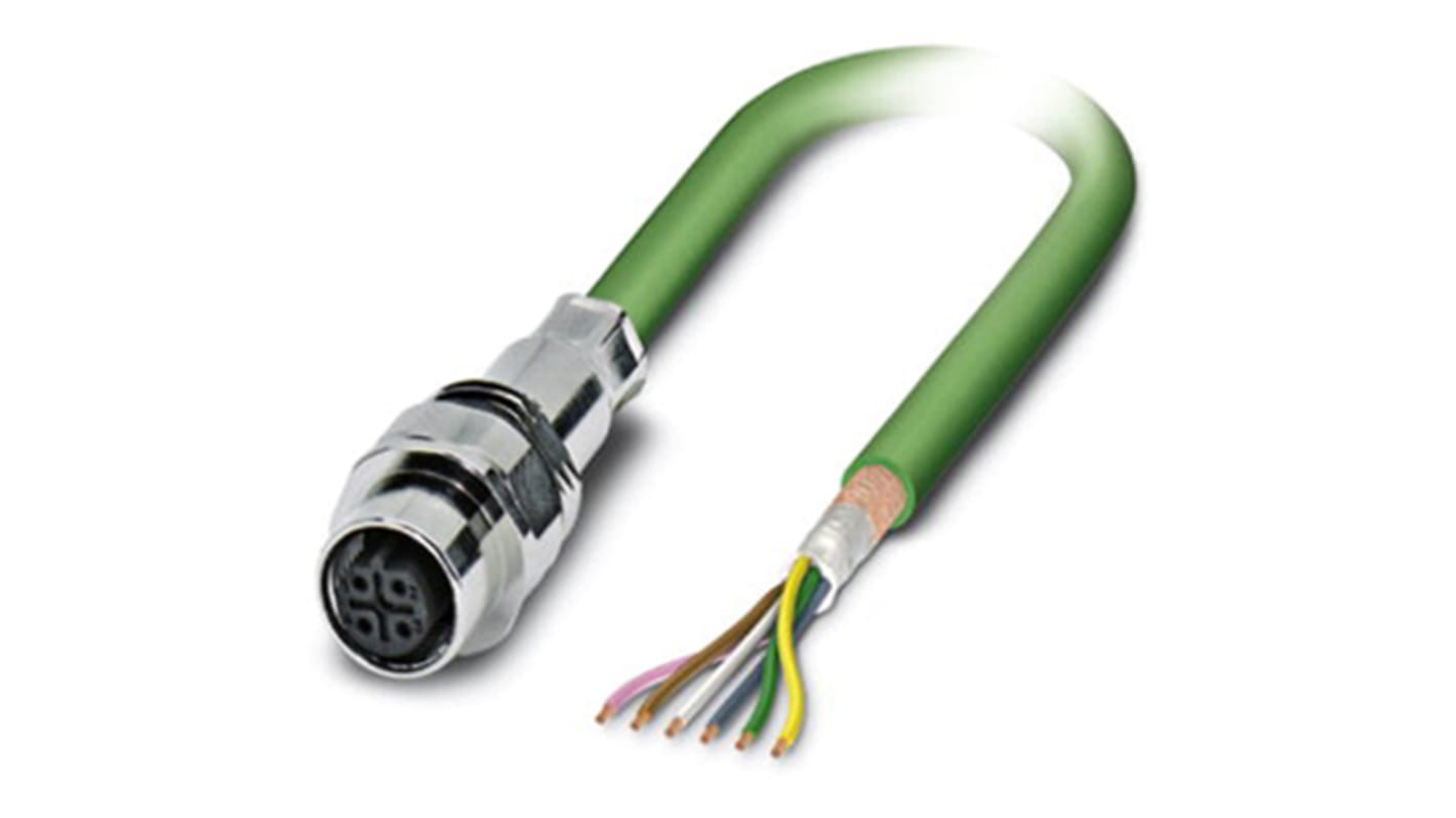 Phoenix Contact Female 5 way M12 to 5 way Unterminated Bus Cable, 500mm