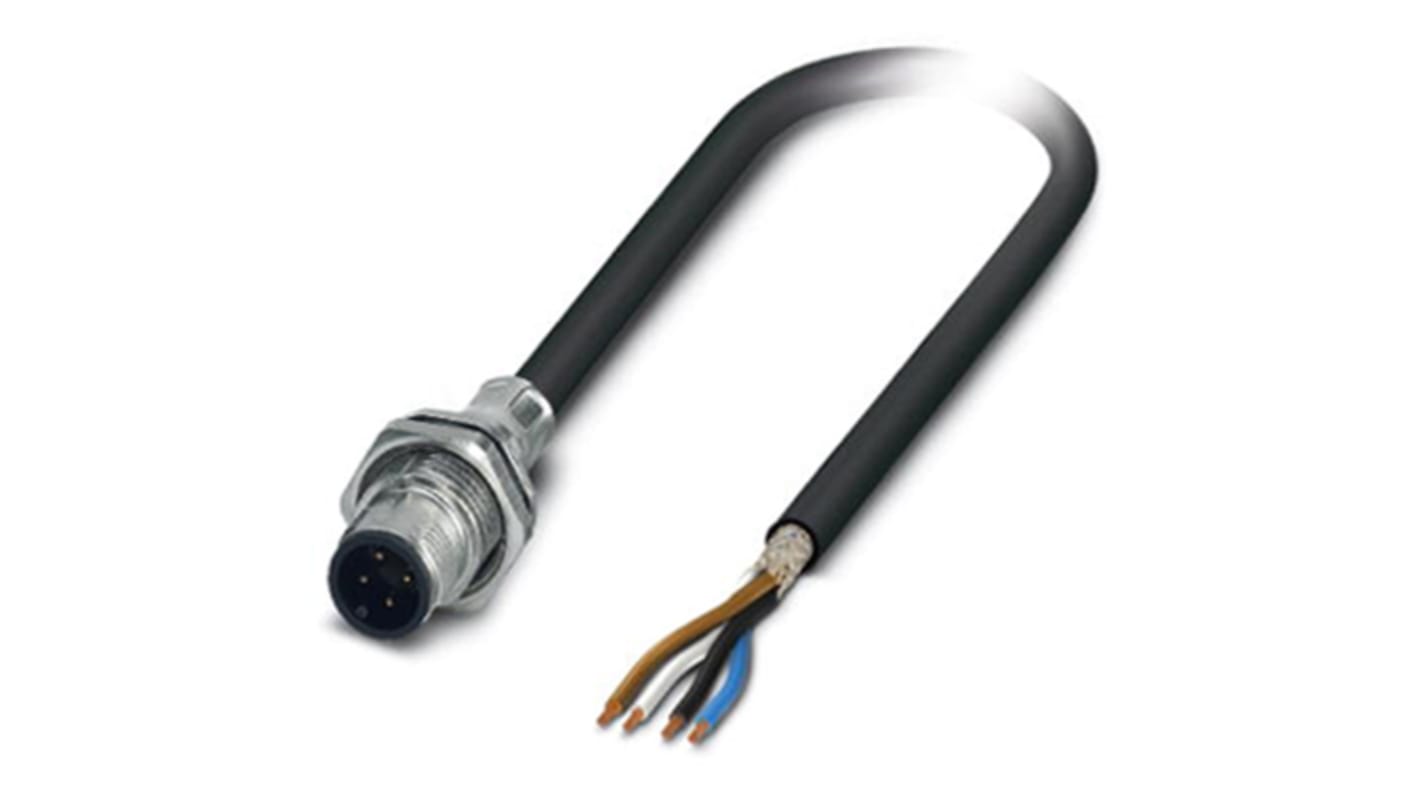 Cable de conexión Phoenix Contact, con. A M12, 4 polos, con. B Sin terminación, 4 polos, long. 1m, 250 V, 4 A, IP67