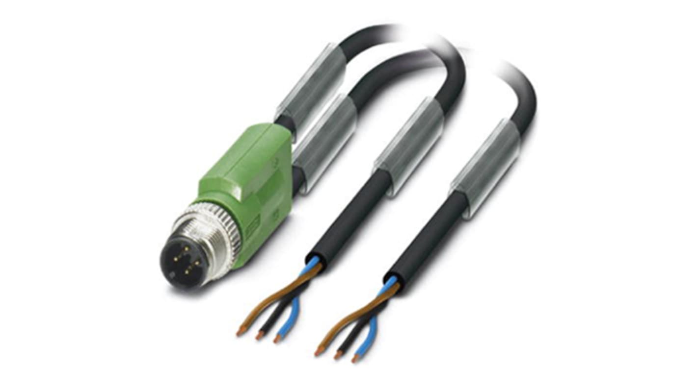 Cable de conexión Phoenix Contact, con. A M12 Macho, 3 polos, con. B Sin terminación, 3 polos, cod.: A, long. 1.5m, 4