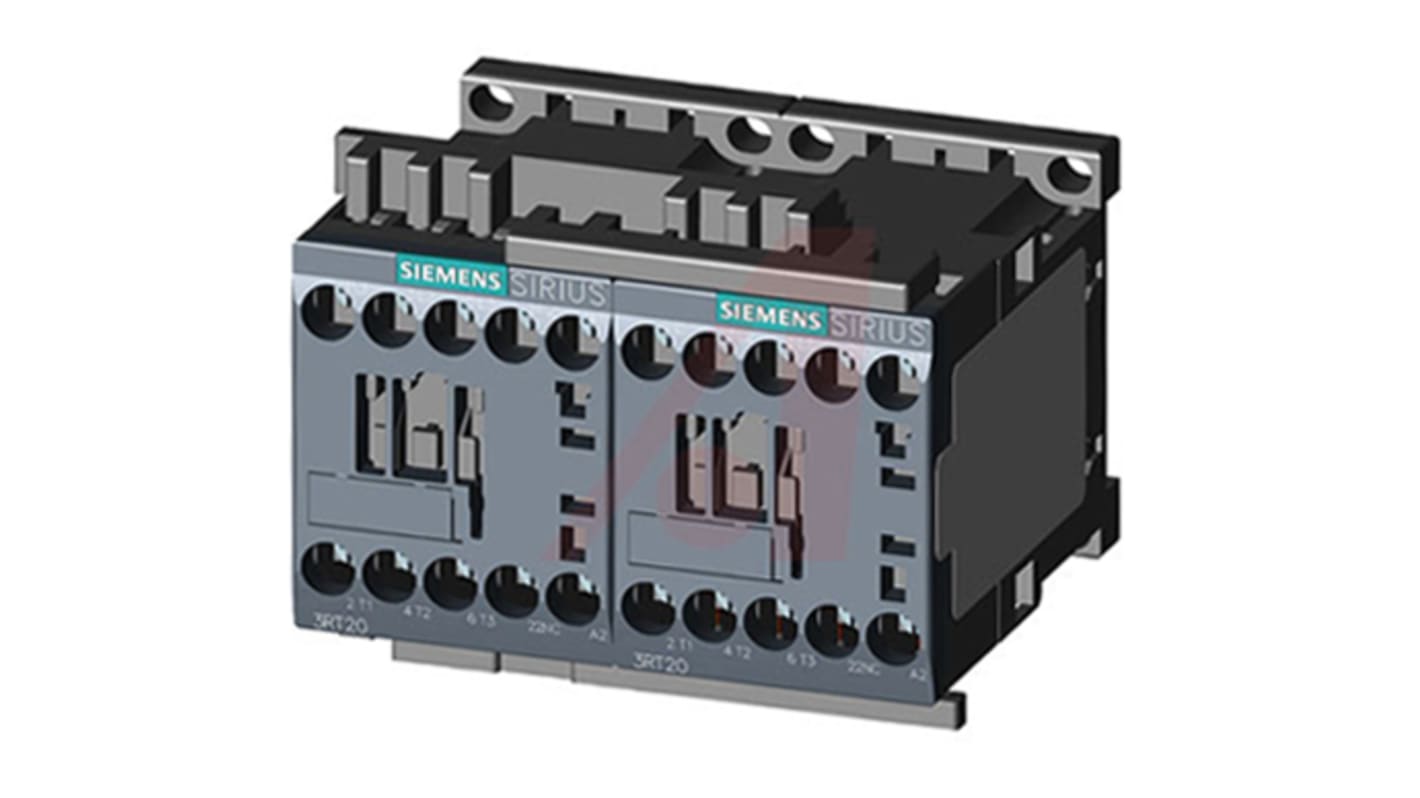 Contattore Siemens, serie 3RA, 3 poli, 3NO (principale), 16 A, 7,5 kW, bobina 24 V c.c.