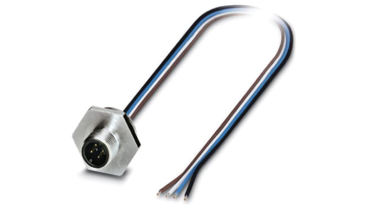 Phoenix Contact 4 way M12 to Sensor Actuator Cable, 500mm