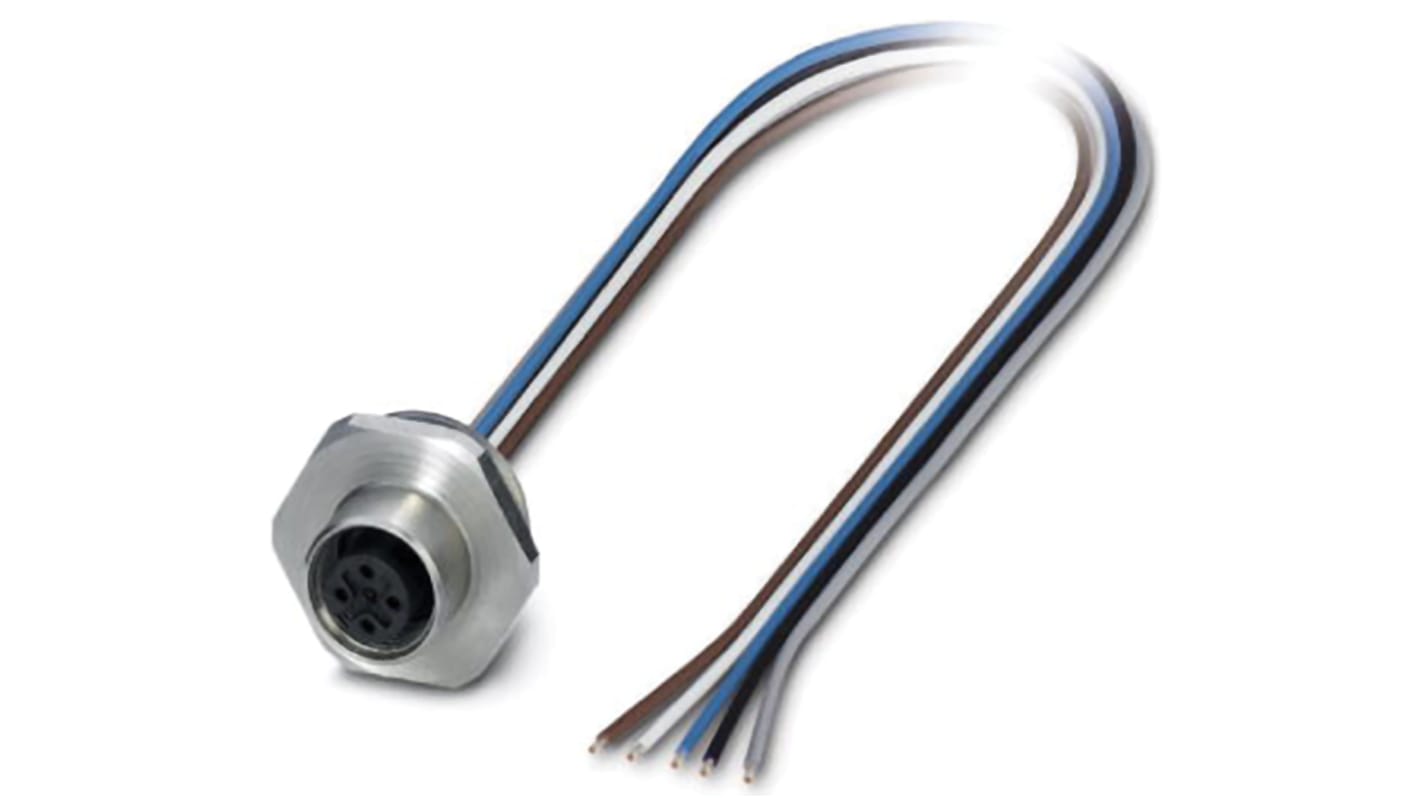 Phoenix Contact 4 way M12 to Sensor Actuator Cable, 500mm