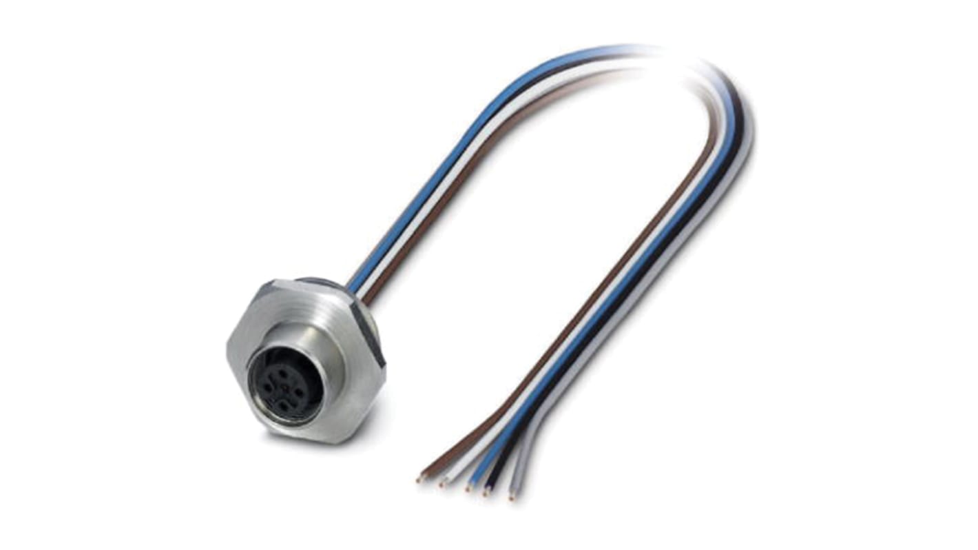 Cable de conexión Phoenix Contact, con. A M12, 5 polos, long. 500mm, 60 V, 4 A, IP67, IP69K