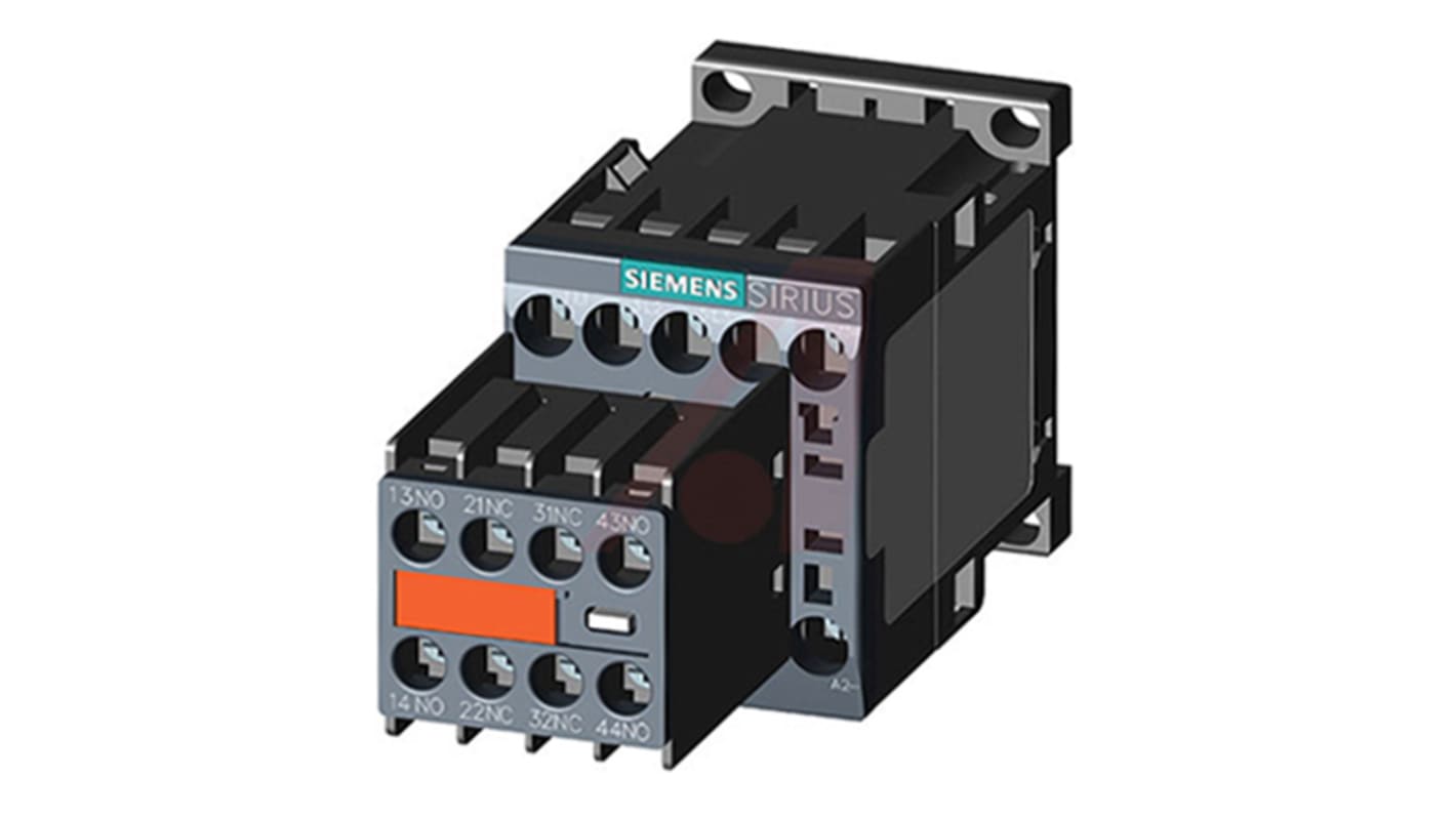 Siemens 3RT2 Series Contactor, 24 V dc Coil, 3-Pole, 12 A, 5.5 kW, 3NO, 400 V ac