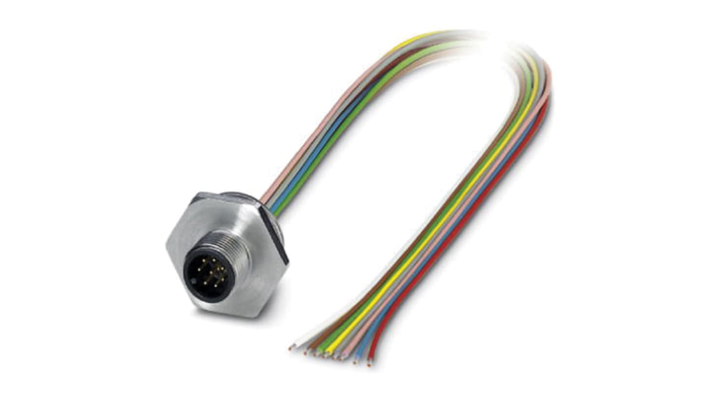 Phoenix Contact 8 way M12 to Sensor Actuator Cable, 500mm