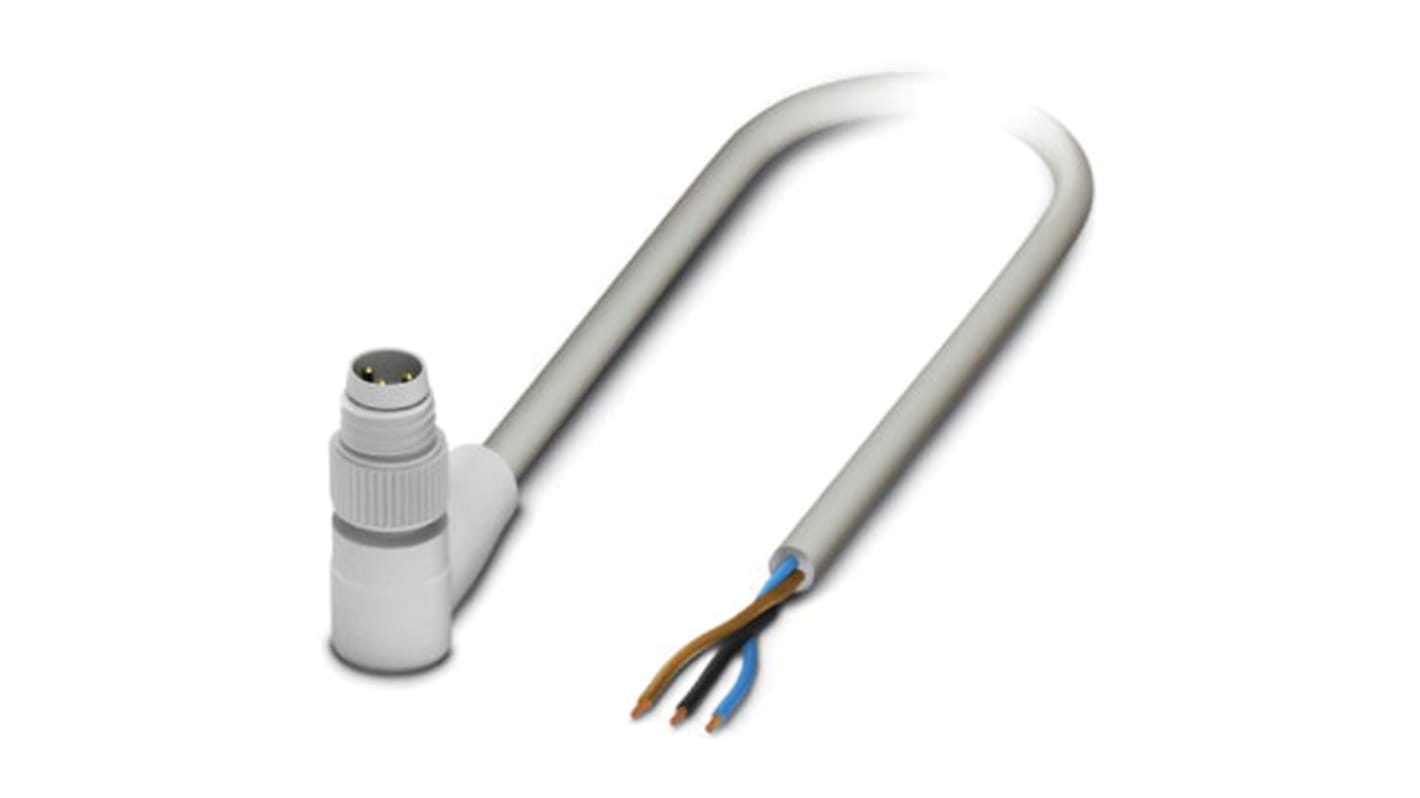 Cable de conexión Phoenix Contact, con. A M8 Macho, 3 polos, long. 1.5m, 60 V, 4 A, IP65, IP67, IP68, IP69K