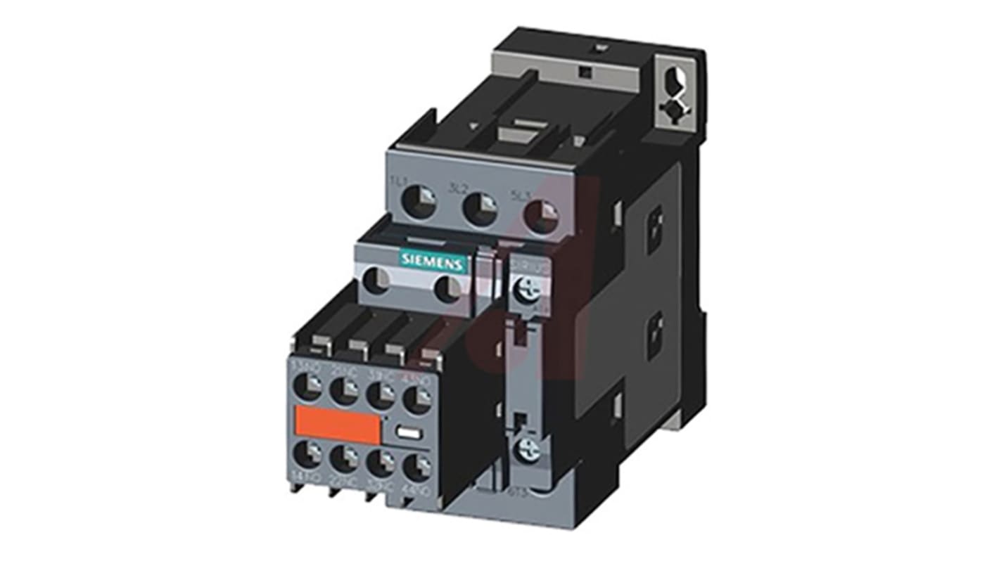 Contattore Siemens, serie 3RT2, 3 poli, 3 NA, 16 A, 7,5 kW, bobina 24 V c.c.