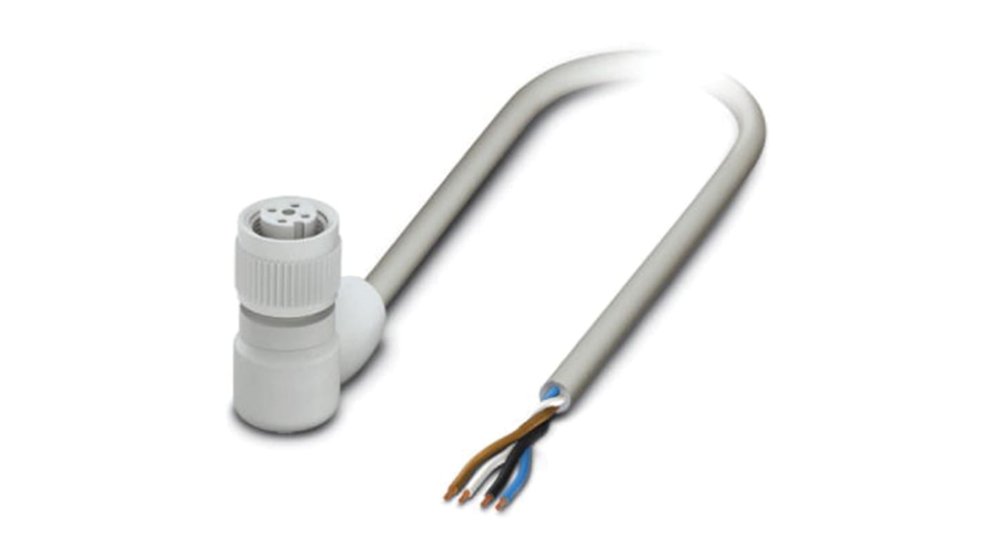 Cable de conexión Phoenix Contact, con. A M12 Hembra, 4 polos, cod.: A, long. 1.5m, 24 V, 4 A, IP65, IP67, IP68, IP69K