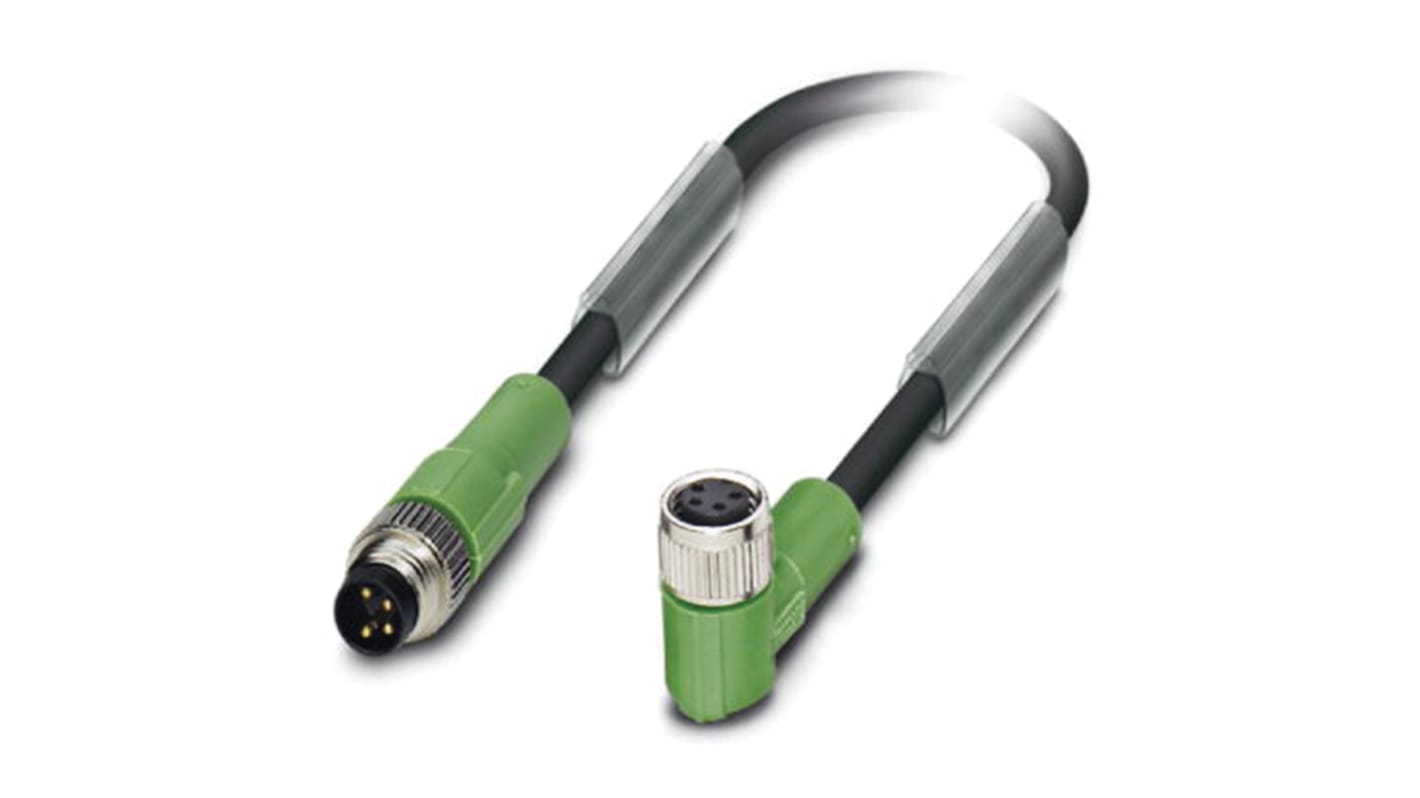 Cable de conexión Phoenix Contact, con. A M8 Macho, 4 polos, con. B M8 Hembra, 4 polos, long. 1.5m, 48 V, 60 V., 4 A,