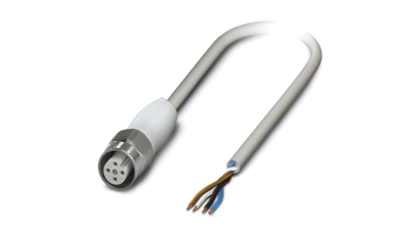 Cable de conexión Phoenix Contact, con. A M12 Hembra, 4 polos, cod.: A, long. 1.5m, 250 V, 4 A, IP65, IP67, IP68, IP69K