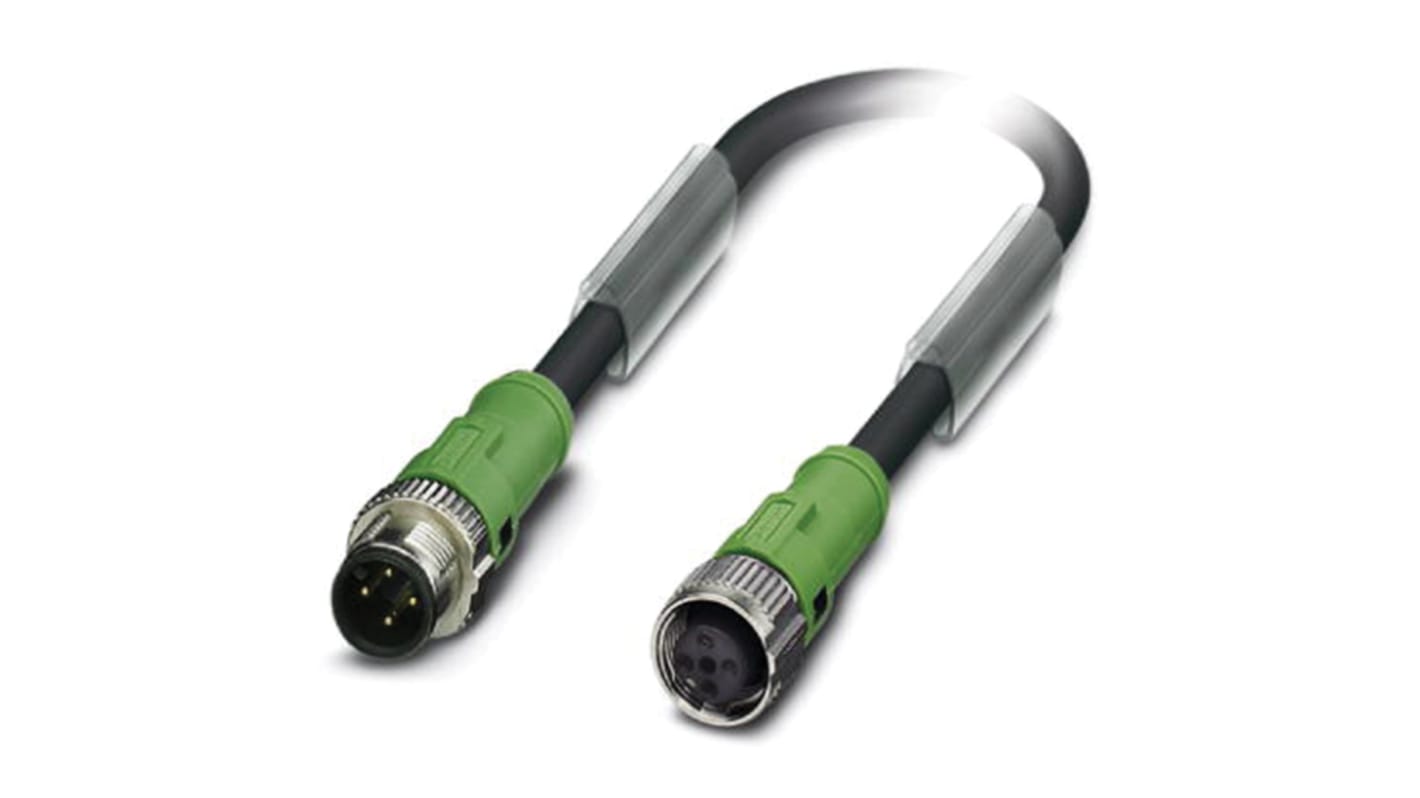 Cable de conexión Phoenix Contact, con. A M12 Macho, 4 polos, cod.: A, long. 500mm, 250 V, 4 A, IP65, IP67