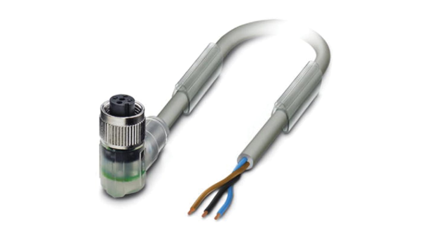 Phoenix Contact Female 3 way M12 to Sensor Actuator Cable, 1.5m