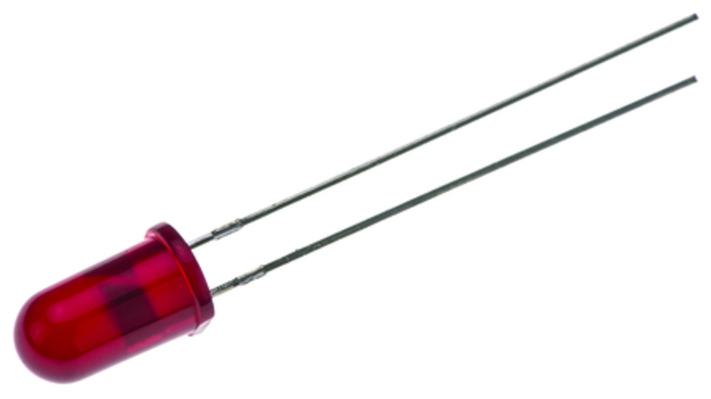 LED Kingbright, Rojo, 630 nm, Vf= 2,5 V, 20 °, mont. pasante, encapsulado 5 mm (T-1 3/4)
