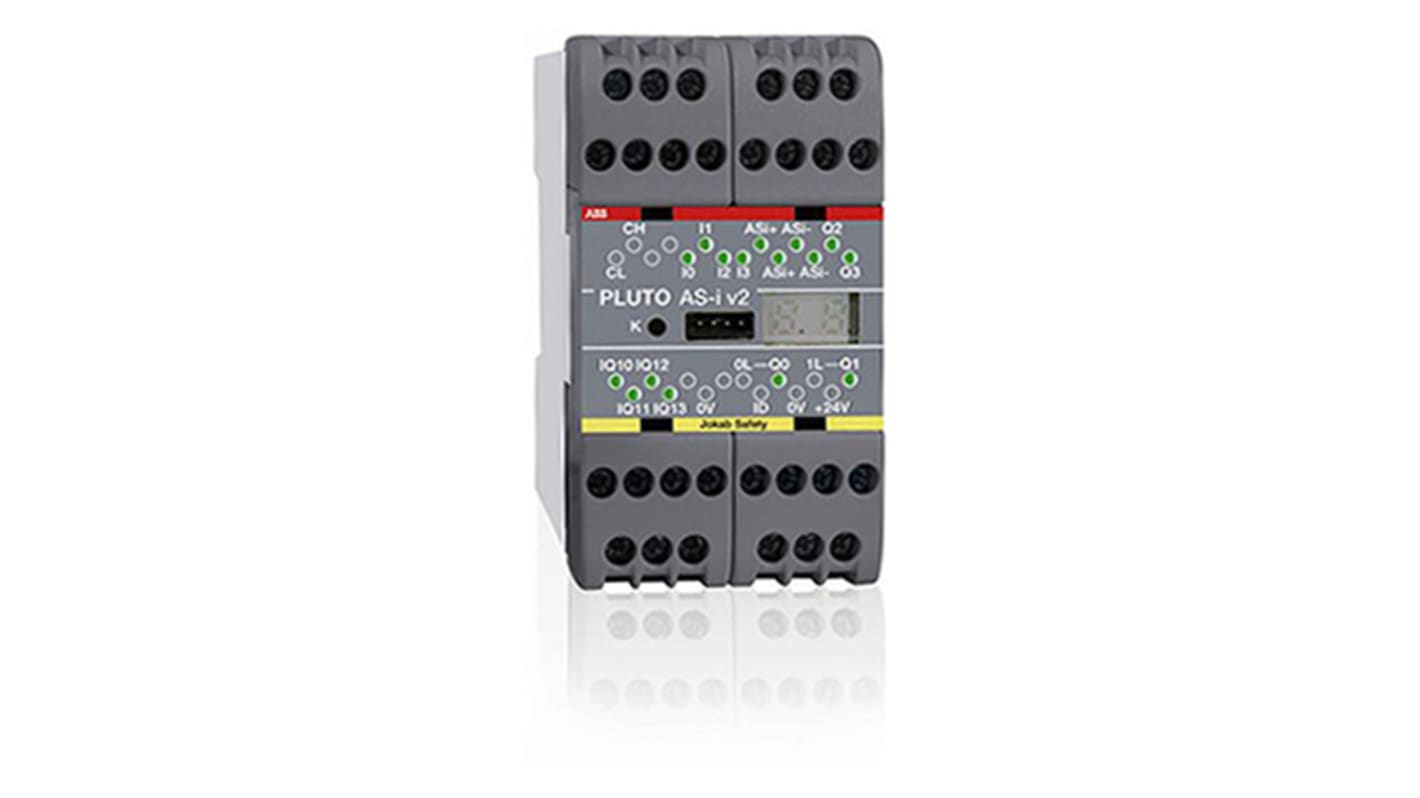 ABB Pluto AS-i v2 Series Safety Controller, 4 Safety Inputs, 4 Safety Outputs, 24 V dc