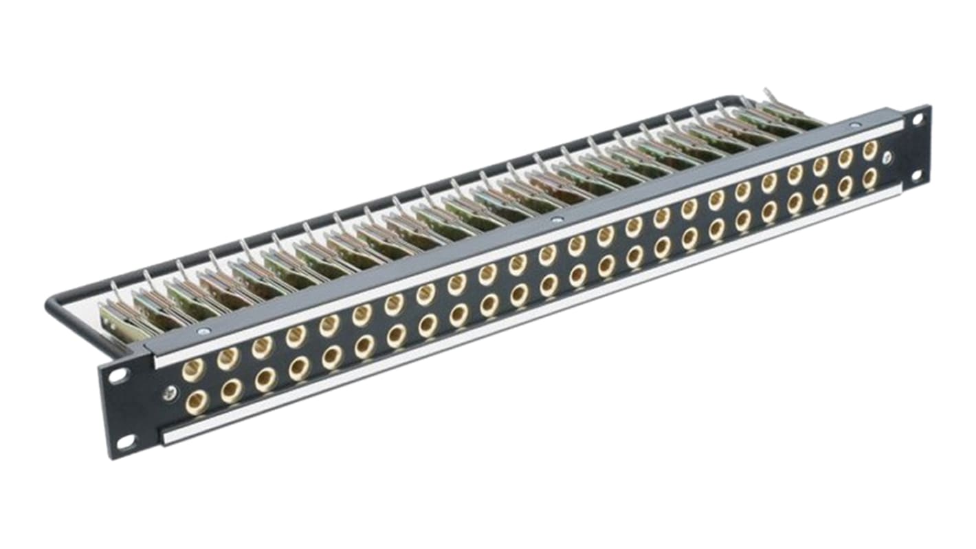 B-Gauge Jackfield 2x 24 Port Audio Patch Panel, 1U Rack Height