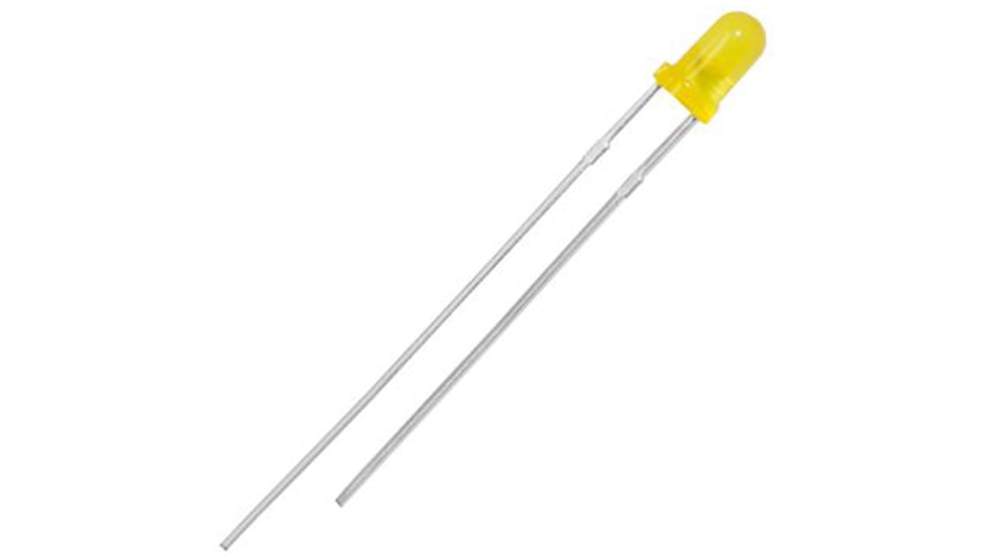 LED Jaune, Traversant, 3 mm (T-1), 2,5 V